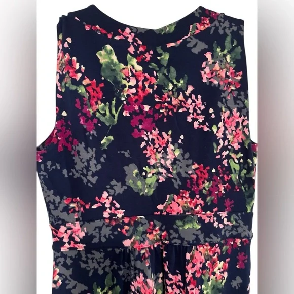 Lands' End Women's Pink and Blue Dress Floral Sleeveless Maxi Dress Sz S - Picture 8 of 11